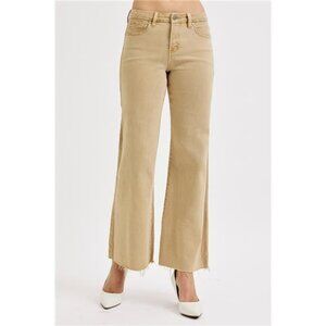 RISEN Full Size Raw Hem Wide Leg Jeans Plus Size